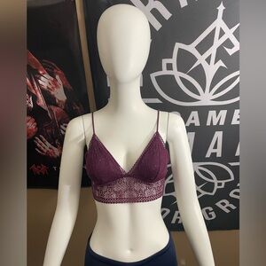 Rare Victoria’s Secret Lace Padded Purple Bralette Bra Size Medium